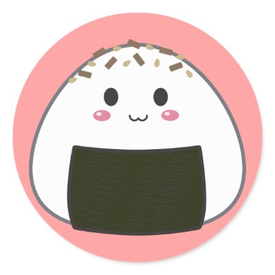 Kawaii "Onigiri" Rice Ball with Toppings Sticker by sugaroverkill