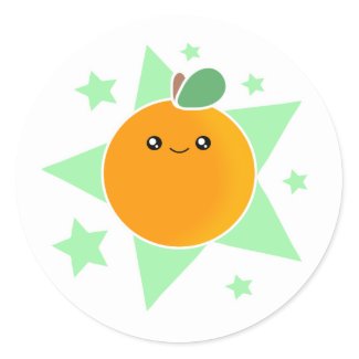 Kawaii Orange Burst Stickers sticker