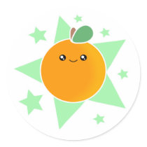 Kawaii Orange Burst Stickers by megakawaii Kawaii Orange Burst Stickers