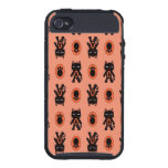 Kawaii Orange Cat and Paw Print Pattern iPhone 4/4S Cover