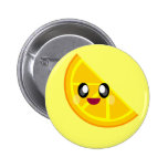 kawaii orange slice happy face cute! buttons
