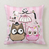 Kawaii owl couple pillows
