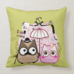 Kawaii owl couple pillow