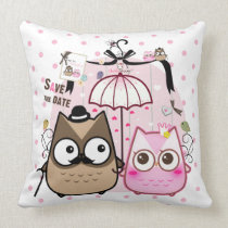 Kawaii owl couple pillows
