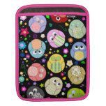 Kawaii Owls and Flowers Design iPad Sleeves