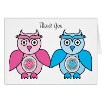 Kawaii Owls Thank you Card