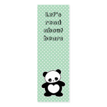 Kawaii panda bookmark business card