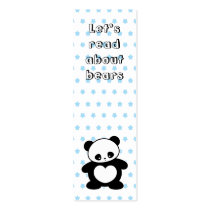 Kawaii panda bookmark business card templates