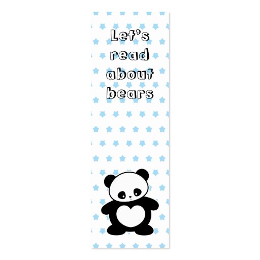 Kawaii panda bookmark business card templates