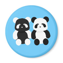 kawaii panda buddies fridge magnets