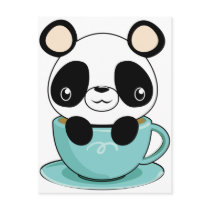 Kawaii Panda in a Teacup postcards by blackunicorn Kawaii Panda in a Teacup postcards