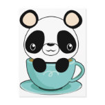 Kawaii Panda in a Teacup postcards