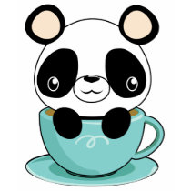 Kawaii Panda in a Teacup t-shirts