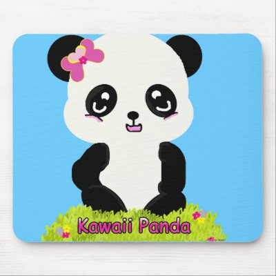 Kawaii Panda Mousepad by aikiri