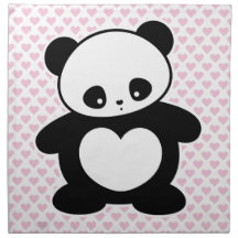 Kawaii panda cloth napkins