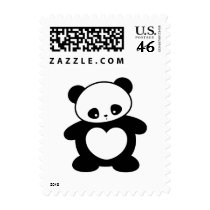 Kawaii panda postage stamps