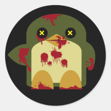 Kawaii Penguin Zombie Gruesome Horror Sticker
