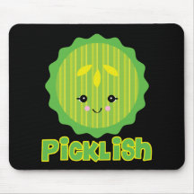 kawaii picklish pickle slice mouse pad