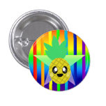 KAWAII PINEAPPLE RAINBOW SUPER FUN TIME BUTTON PIN buttons