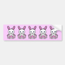 Kawaii Pink Bunny Bumper Sticker