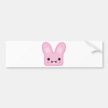 kawaii pink bunny bumper stickers