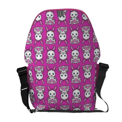 Kawaii Pink Bunny Pattern Messenger Bags