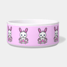 Kawaii Pink Bunny Pet Food Bowls