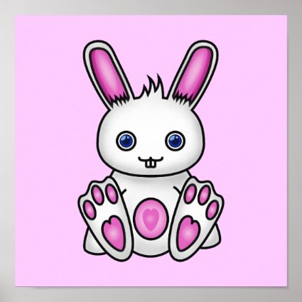 Kawaii Pink Bunny Posters