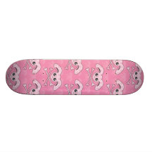 Kawaii Pink Bunny Skull Skateboards