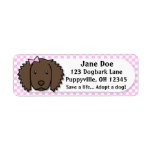 Kawaii Pink Gingham Boykin Spaniel Return Address Label