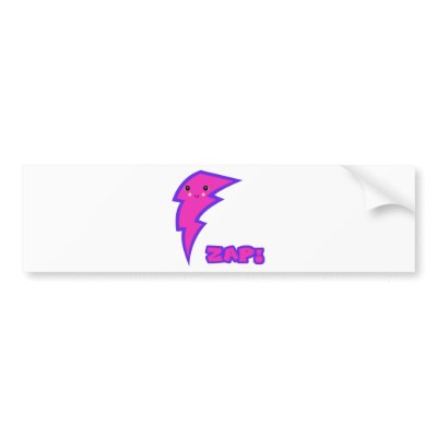 kawaii pink lightning bolt bumper stickers by doonidesigns