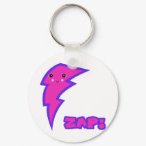 kawaii pink lightning bolt keychains