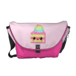 Kawaii Pink Rainbow Cake messenger bags