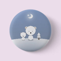 Kawaii Polar Bears Holiday Pin Cute! buttons
