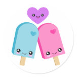 Kawaii Pretty Aqua Pink BFF Popsicle Stickers