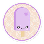 Kawaii Pretty Purple Popsicle Stickers