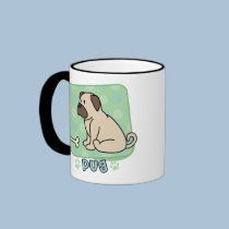 Kawaii Pug and Bone Mug by MenagerieMayhem Kawaii Pug and Bone Mug