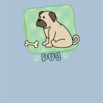 Kawaii Pug and Bone TShirt by MenagerieMayhem Kawaii Pug and Bone TShirt