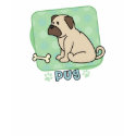 Kawaii Pug and Bone TShirt by MenagerieMayhem Kawaii Pug and Bone TShirt