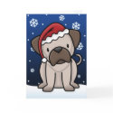 Kawaii Pug Christmas Card