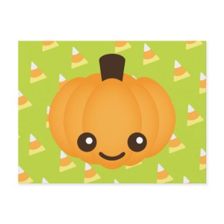 Kawaii Pumpkin postcard