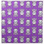 Kawaii Purple Bunny Pattern Cloth Napkin