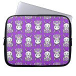 Kawaii Purple Bunny Pattern Computer Sleeve