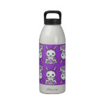 Kawaii Purple Bunny Pattern Reusable Water Bottles