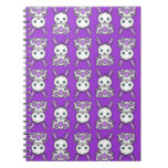 Kawaii Purple Bunny Pattern Spiral Notebook