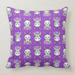 Kawaii Purple Bunny Pattern Throw Pillows