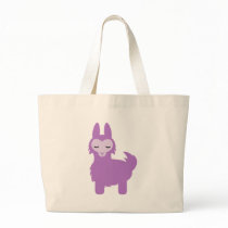 Kawaii Purple Llama Tote Bags