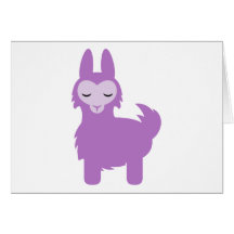 Kawaii Purple Llama Greeting Card