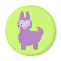 Kawaii Purple Llama Refrigerator Magnets