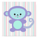 kawaii purple monkey posters